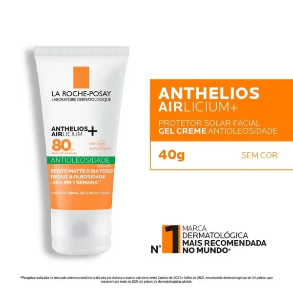 Protetor Solar Facial Antioleosidade La Roche-Posay Anthelios Airlicium+ FPS80 40g2