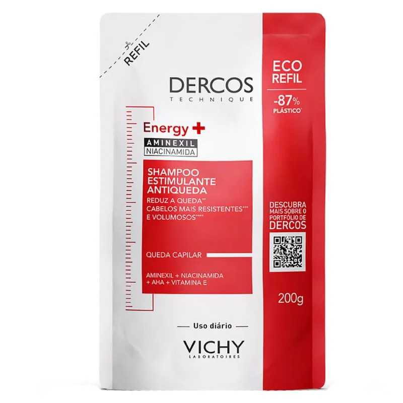 Shampoo Estimulante Antiqueda Fortalecedor Dercos Vichy Energy+ Refil 200g Shampoo Estimulante Antiqueda Fortalecedor Dercos Vichy Energy+ Refil 200g